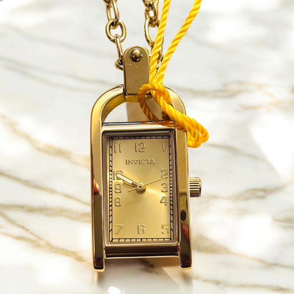 NWT Invicta Mini Angel Gold-tone Watch Necklace - Picture 3 of 8